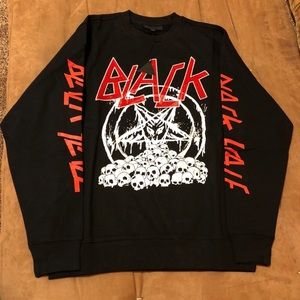 Mens Black Scale Sweater